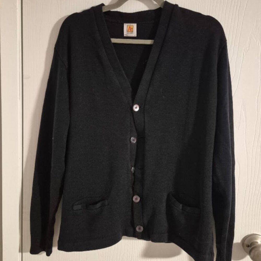 (Last Chance) Navy V-neck School Uniform Cardigan